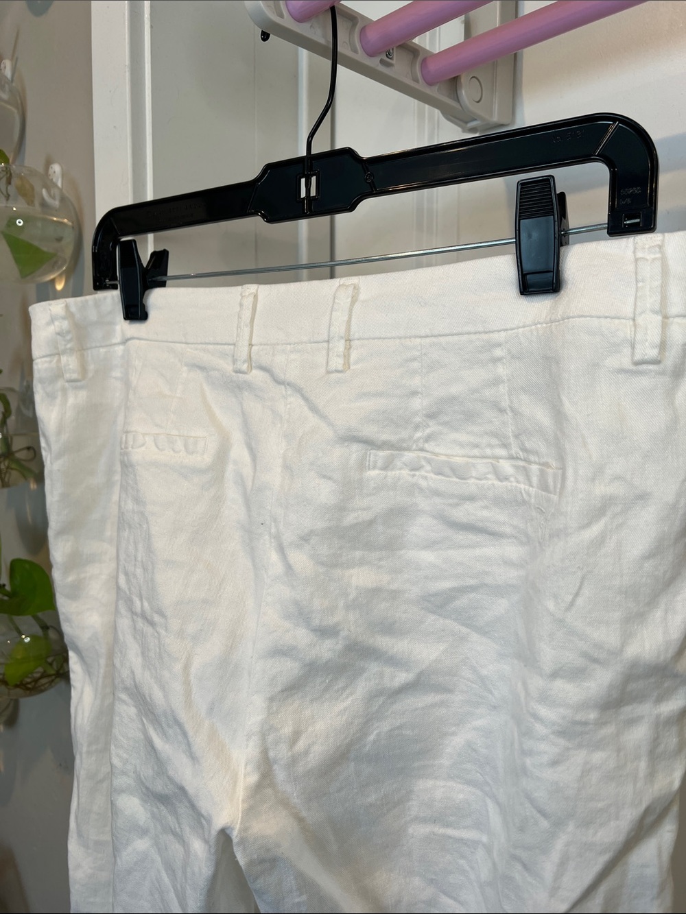 Re-Hash White Linen-Blend Women’s Chinos - Straight Fit - Picture 4 of 9